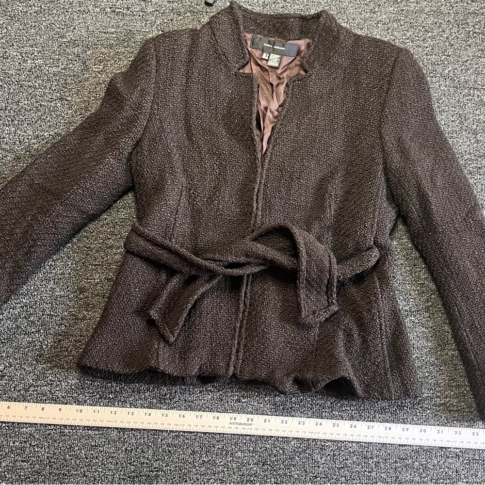 Zara womans coat brown with tie strap